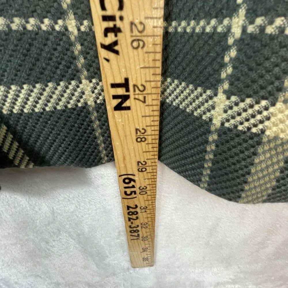 Casual Corner Womens  Vintage‎ 2 PC Rayon Skirt Suit Size 14 Green Beige Plaid